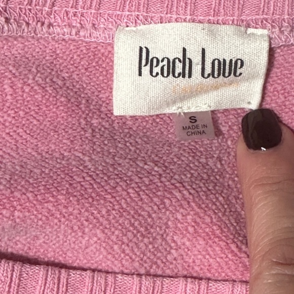 Peach Love Slouchy Cropped Sweatshirt size Small - Picture 5 of 6